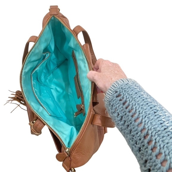 Lily Jade Madeline convertible tote Brandy caramel pebble leather backpack - Picture 14 of 16